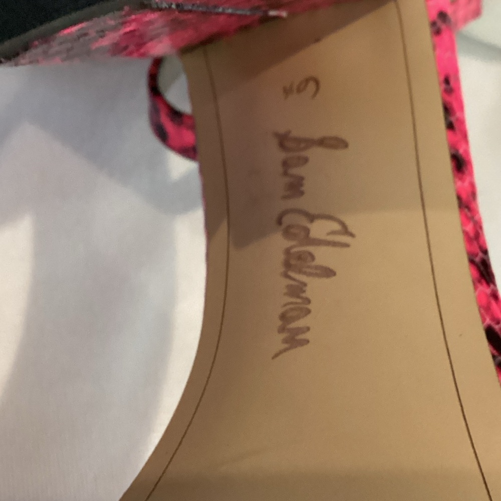 Sam Edelman Pink and Black Snake Heels - Picture 2 of 7